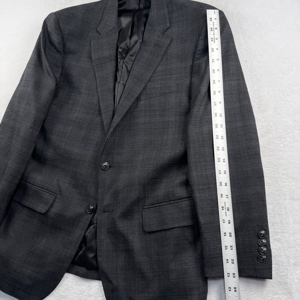 Jos A Bank 1905 2 Pc Suit Men 42S 36x28 Slim Fit Gray Plaid Wool Spandex Stretch - Picture 4 of 16